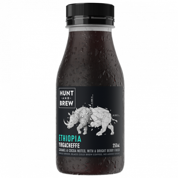 Hunt and Brew Single Origin. Cold Brewed Coffee. No Added Sugar.